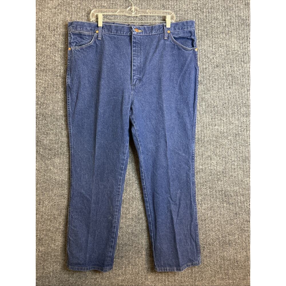 Wrangler Mens Cowboy Cut Slim Fit Jeans Size 42 Blue Dark Wash Western Tapered